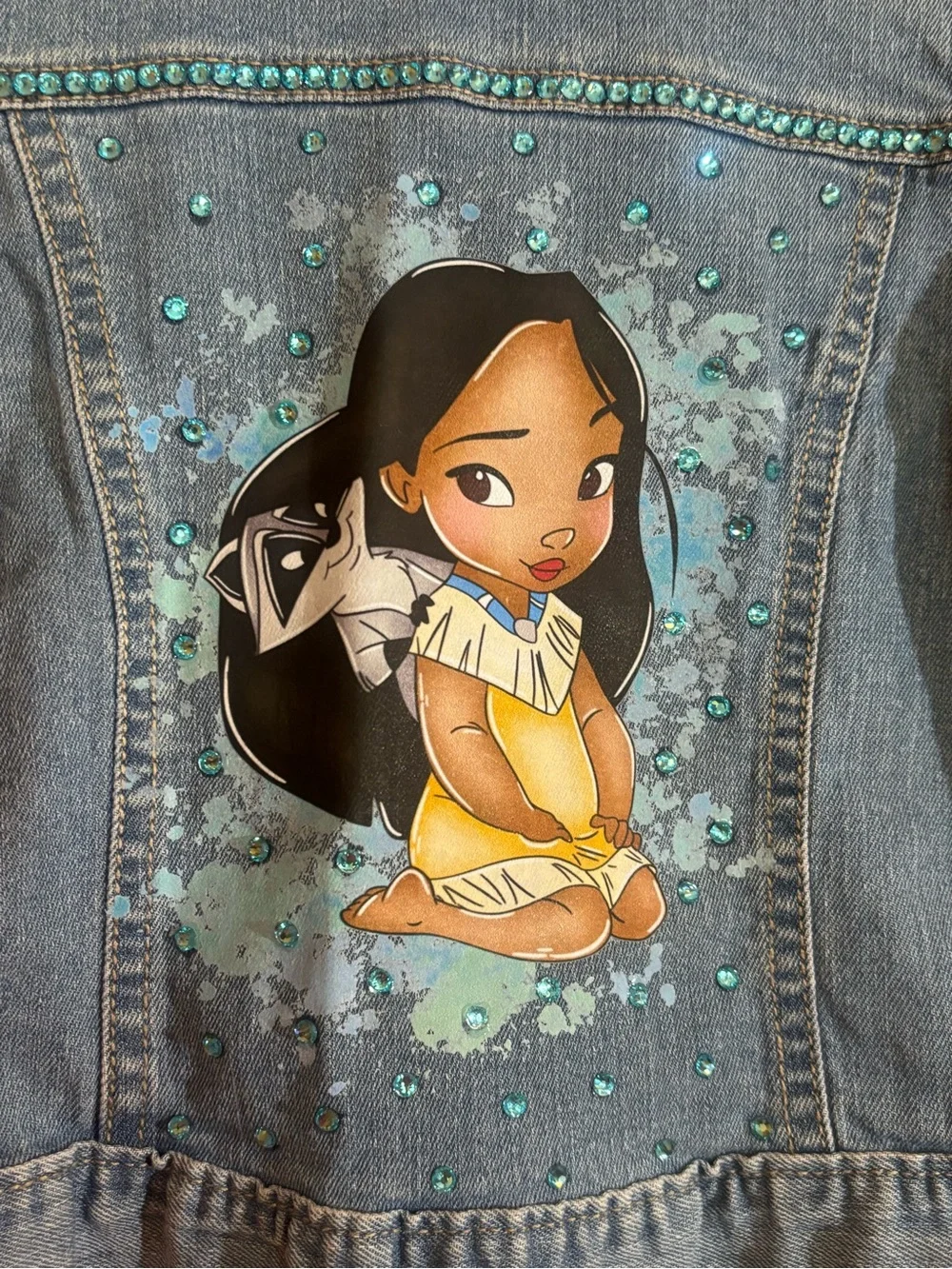 Girls Embellished Jean Jacket Pocahontas Size 4T